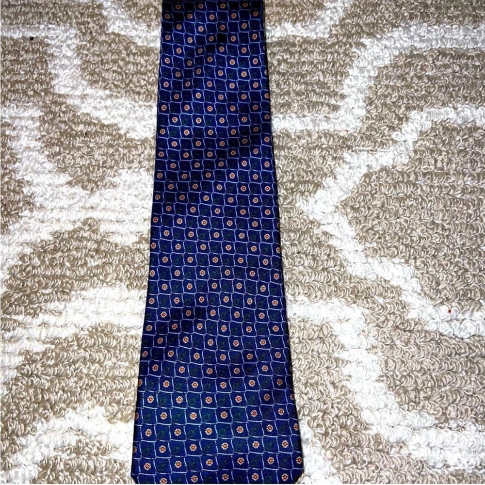 Diesse Moda Classic Navy Geometric Men's Tie - 100% Silk